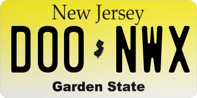 NJ license plate D00NWX