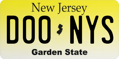 NJ license plate D00NYS