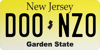 NJ license plate D00NZO