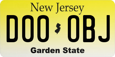 NJ license plate D00OBJ