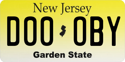 NJ license plate D00OBY