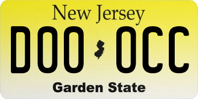 NJ license plate D00OCC