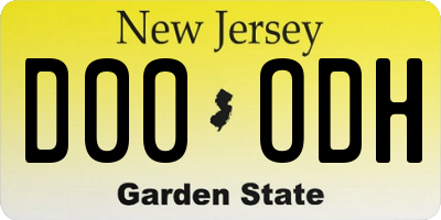 NJ license plate D00ODH