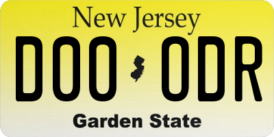 NJ license plate D00ODR