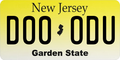 NJ license plate D00ODU