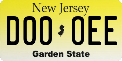 NJ license plate D00OEE
