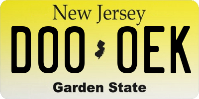 NJ license plate D00OEK