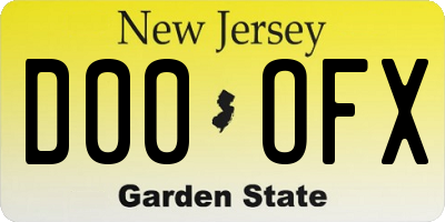 NJ license plate D00OFX