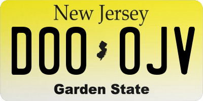 NJ license plate D00OJV