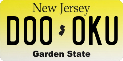 NJ license plate D00OKU