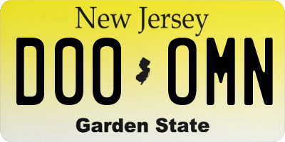 NJ license plate D00OMN