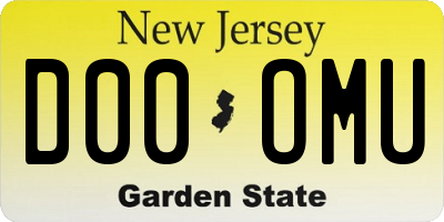 NJ license plate D00OMU