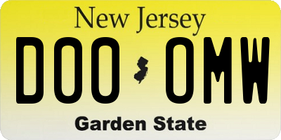 NJ license plate D00OMW
