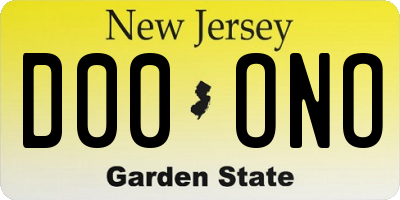 NJ license plate D00ONO