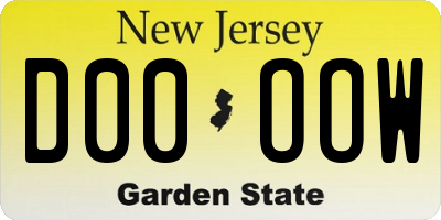 NJ license plate D00OOW