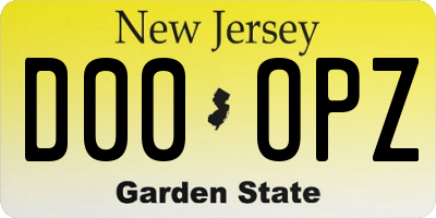 NJ license plate D00OPZ