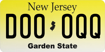 NJ license plate D00OQQ