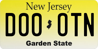 NJ license plate D00OTN