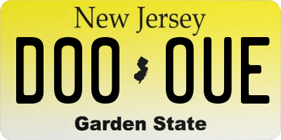 NJ license plate D00OUE