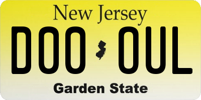 NJ license plate D00OUL