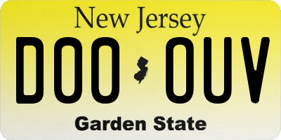 NJ license plate D00OUV