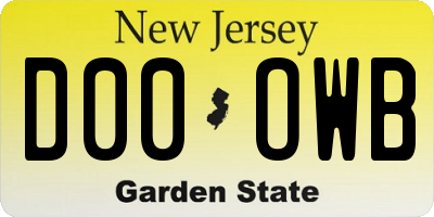 NJ license plate D00OWB