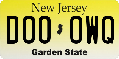 NJ license plate D00OWQ