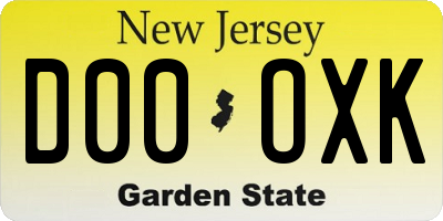 NJ license plate D00OXK