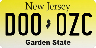 NJ license plate D00OZC