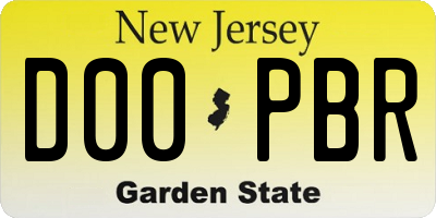 NJ license plate D00PBR
