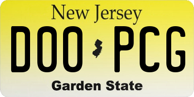 NJ license plate D00PCG