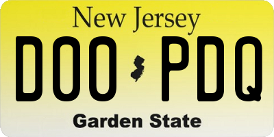 NJ license plate D00PDQ
