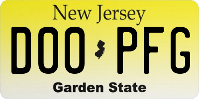 NJ license plate D00PFG