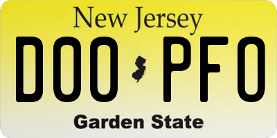 NJ license plate D00PFO
