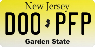 NJ license plate D00PFP