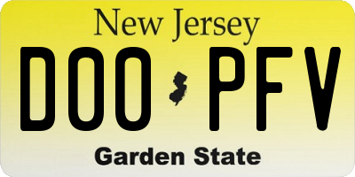 NJ license plate D00PFV
