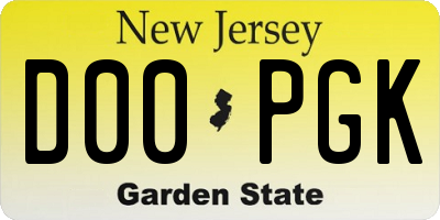 NJ license plate D00PGK