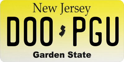 NJ license plate D00PGU