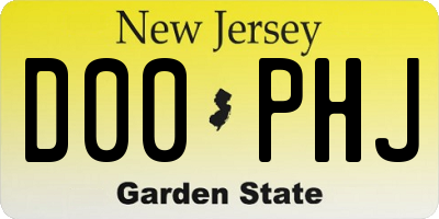 NJ license plate D00PHJ