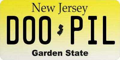 NJ license plate D00PIL