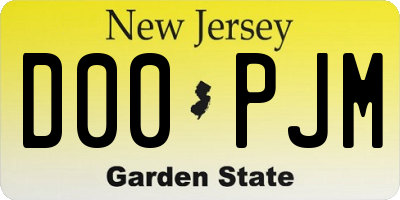 NJ license plate D00PJM