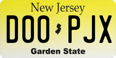 NJ license plate D00PJX