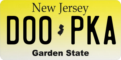 NJ license plate D00PKA