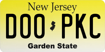 NJ license plate D00PKC