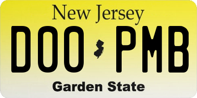 NJ license plate D00PMB