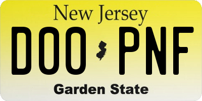NJ license plate D00PNF
