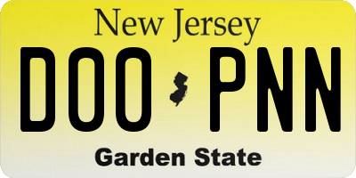 NJ license plate D00PNN