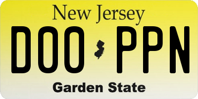 NJ license plate D00PPN
