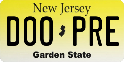 NJ license plate D00PRE