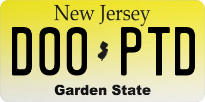 NJ license plate D00PTD